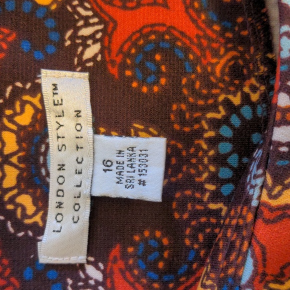 London Style Women's Size 16 Hippie Geometric Print One Piece Dress - Picture 7 of 12